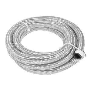 Unique Bargains 12AN Fuel Hose AN12 3/4" Universal Braided Stainless Steel CPE Oil Fuel Gas Line Hose Silver Tone - 1 of 4