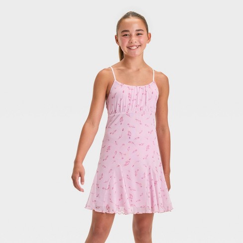 Girls Sleeveless Mesh Baby Doll Dress Art Class Pink M Target
