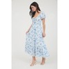 August Sky Women's Front Keyhole with Self Tie Floral Midi Dress - 3 of 4