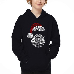 LA Pop Art Santa Pics - Boy's Word Art Hooded Sweatshirt - 1 of 4