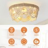 20" Farmhouse Bohemian White Smart Flush Mount Ceiling Fan with Light and Remote - 2 of 4
