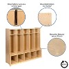 Flash Furniture Wooden 5 Section School Coat Locker with Bench, Cubbies, and Storage Organizer Hook-Safe, Kid Friendly Design - 48"H x 48"L (Natural) - image 4 of 4