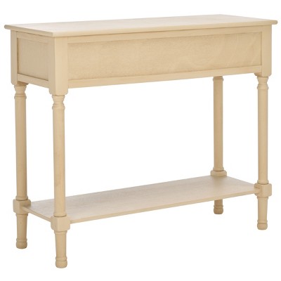 Natural Wood and Metal 2-Drawer Console Table