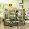 Jump Into Fun 4.6' Kids Trampoline With Basketball Hoop, Horizontal Bar, U-shaped legs,Safety Enclosure Net Small Gifts For Kids Toys - 4 of 4