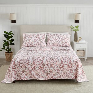 Winter Floral Brushed Microfiber Sheet Set - Great Bay Home - 1 of 4