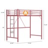 VINGLI Twin Loft Bed with Flat Rungs for Adults, Kids and Young Teens, No Box Spring Required,Heavy Duty Metal Slat Support, Pink - 2 of 4