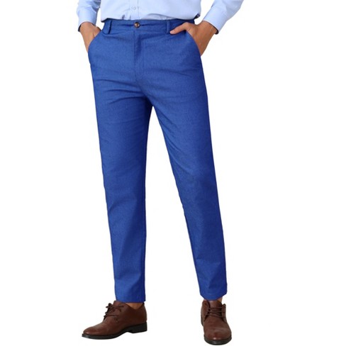 Lars Amadeus Men's Slim Fit Tapered Leg Flat Front Business Trousers Dress Pants - image 1 of 4