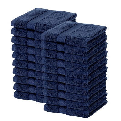 Splash Zero Twist 100% Ring Spun Cotton Face Washcloth Set – Reversible, 550 GSM, Soft, Lightweight, Highly Absorbent Towels for Bathroom