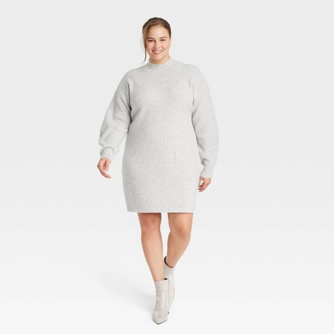 Gray long sleeve hot sale sweater dress