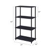 Industrial Bookshelf with Powder Coated Metal Frame 4 Open Shelves 44in Tall for Small Spaces Black-3irtyhousy - 4 of 4