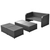 vidaXL Outdoor Furniture Set Black Powder-coated Steel Frame Medium - Black - 3 of 4