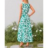 Womens Floral Sundress A-Line Sleeveless Highwaist Maxi Dress Flowy Faux Wrap Maxi Dress with Flounce Hem - 2 of 4