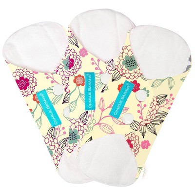 Charlie Banana Feminine Pads Liner absorbency - Peony Blossom - 3pk