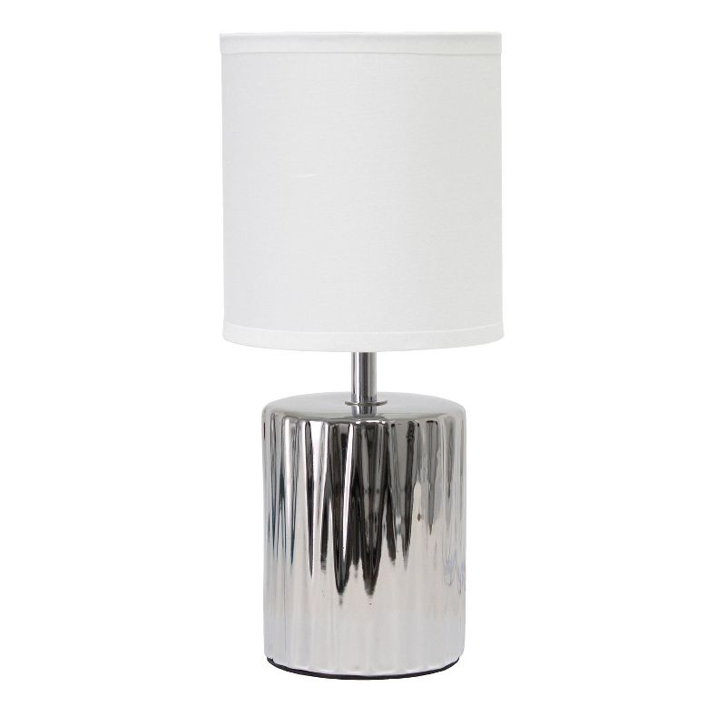 11.61" Tall Ruffled Capsule Bedside Table Desk Lamp with White Drum Fabric Shade - Simple Design, 1 of 10