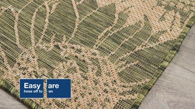 Carmel Dragonfly Green Rectangular Easy-Care Outdoor Rug