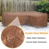 Akefit L-Shaped Patio Sectional Sofa Cover Waterproof Outdoor V-Shaped Furniture Cover Brown - 3 of 4