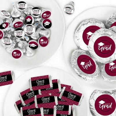 Big Dot of Happiness Maroon Grad - Best is Yet to Come - 2022 Burgundy Graduation Party Candy Favor Sticker Kit - 304 Pieces
