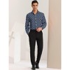 Lars Amadeus Men's Button Down Long Sleeves Casual Polka Dots Print Shirts - 3 of 4