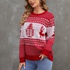 Coolmee Women's Ugly Christmas Tree Reindeer Holiday Knit Sweater Pullover - 2 of 4