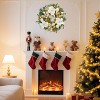 GAOMON Christmas Wreath with Lights, 24 in Outdoor Christmas Wreaths for Front Door, Battery Operated Xmas Wreath with Magnolia Flower - 2 of 4
