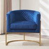 Racxily Upholstered velvet chair Gold metal bracket, medieval living room office tea room lounge chair - 3 of 4