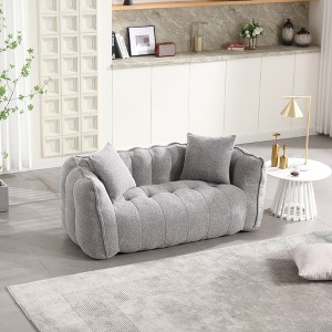 Chic Crate-Square Bean Bag Recliner Sofa – High-Resilience Foam Core for 2 Adults, Multi-Use Lounge Chair - 1 of 4
