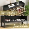 CIPACHO Slim Hidden Shoe Rack Organizer Narrow Entryway Shoe Cabinet 2 Flip Drawers Metal Leg - 3 of 4