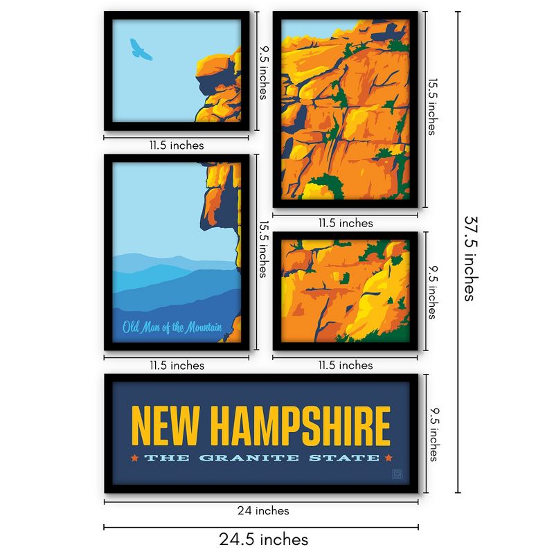 Americanflat New England Lighthouse Coastal 5 Piece Grid Wall Art Room Decor Set - coastal Modern Home Decor Wall Prints, 3 of 6