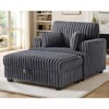 AMERLIFE 67" Oversized Chaise Lounge, Faux Fur Sofa with Storage Ottoman & 2 Pillows - 2 of 4