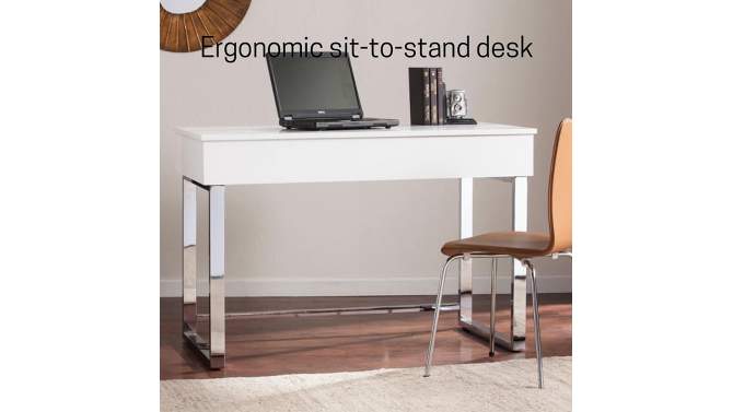 Brecht Adjustable Height Sit Stand Desk White - Aiden Lane, 2 of 8, play video
