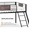 VINGLI Bunk Bed Twin Over Full Size with 2 Storage Drawers/Rungs/Ladder, Heavy Duty Metal Slat Support, No Box Spring Needed, Black/Industrial Brown - 4 of 4
