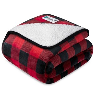 PetAmi Waterproof Dog Blanket For Pet Cat, Faux Shearling Fleece Couch Cover, Soft Plush Washable Reversible Throw - 1 of 4
