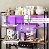 Large Bakers Rack with Power Outlet and LED Light, 5-Tier 55" Kitchen Microwave Stand Coffee Bar with Storage - image 3 of 4