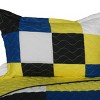 Slickblue Handmade Full/Queen Quilt Set, 100% TC Fabric, Patchwork Geometric Design, 4 Color Options, 3-Piece Set - 3 of 4