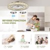 Ludomide 22" Flush Mount Ceiling Fan with Light, Modern Crystal Chandelier Fan, Smart 4-Light Color Change LED Fandelier, Low Profile Design - 3 of 4