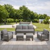 POCASSY 5PCS Outdoor Patio Furniture Set, Outdoor Sofa Couch Set with Patio Club Chairs and Ottomans, All Weather Wicker and Olefin Cushion Cover - 2 of 4