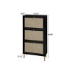 RISOKEYS Rattan Free Standing Shoe Cabinet with 3 Flip Drawers,Shoe Rack Storage Cabinet for Heels,Boots,Slippers,Entrance Hallway Entryway. - 3 of 4