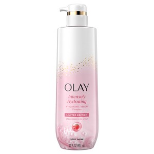 Olay Intensely Hydrating Body Wash with Hyaluronic Serum Complex - Strawberry Fizz - 20 fl oz - 1 of 4