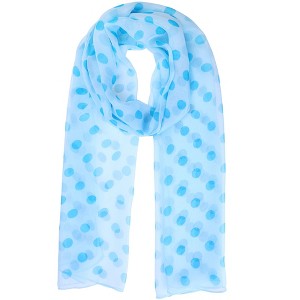 INSPIRE CHIC Women 1950s Retro Polka Dots Chiffon Lightweight Soft Sheer Long Scarves 1Pc - 1 of 4