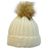 Winter Beanie Ski Warm Knitted Hat Cap With Pom Pom Faux Fur For Ladies Women - Terra - 2 of 3