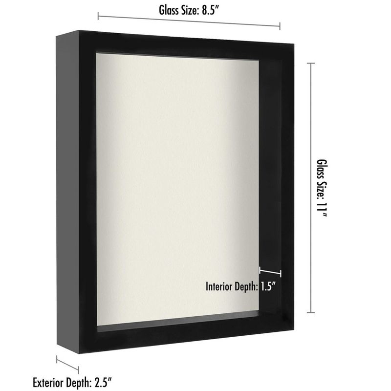 Americanflat Shadow Box Frame with tempered shatter-resistant glass - Available in a variety of sizes and styles, 2 of 10