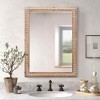 MAYEERTY 30" Wood Framed Decor Mirror Wall Mounted Rectangle Mirror for Bathroom Vanity Living Room Bedroom with Beading - 4 of 4