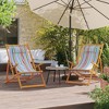 vidaXL Multicolor Fabric Folding Beach Chairs - Solid Eucalyptus Frame, 3 Recline Positions, Portable Outdoor Seating - 2 of 4