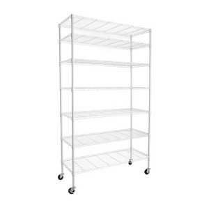 NicBex 82.00" 6-Tier Bookshelf with Adjustable Shelves & Wheels Bookcases for Living Room Home Office - 1 of 4