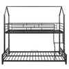 NicBex Twin Over Full Metal Bunk Bed with Ladder,House Shaped Loft Bed with Safety Guardrail for Bedroom,Black/White/Pink - 4 of 4