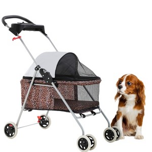 BestMassage Pet Stroller 4 Wheels Dog Cat Stroller Foldable Jogger Stroller - 1 of 4