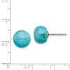 Black Bow Jewelry 10-10.5mm Button Turquoise Sterling Silver Stud Earrings - 4 of 4