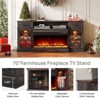 AMERLIFE Farmhouse LED Fireplace TV Stand with 3-Sided Glass Fireplace - 4 of 4