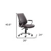HomeRoots Espresso and Silver Adjustable Height Swivel Rolling Office Chair - 3 of 4