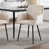 Velvet Upholstered Dining Chairs Set of 2 with Armrests & Wide Padded Seat for Dining Room or Living Room-Baofuwish - 3 of 4